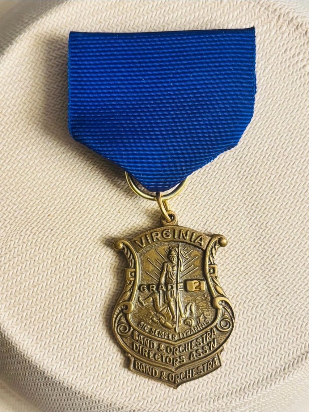Virginia Band & Orchestra Directors Association Blue Ribbon Medal Grade 2 Pin